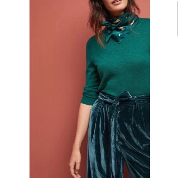 🆕NWT Anthropologie Velvet Wide Leg Trousers